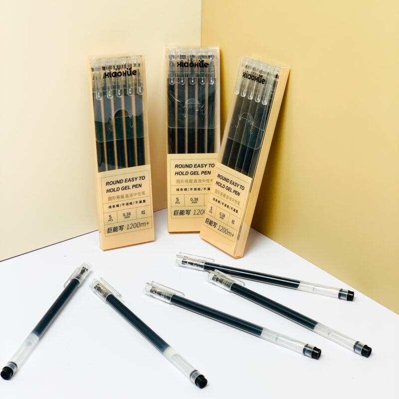 Bút Gel Dung Tích Lớn 5 cây (Đen) 8822