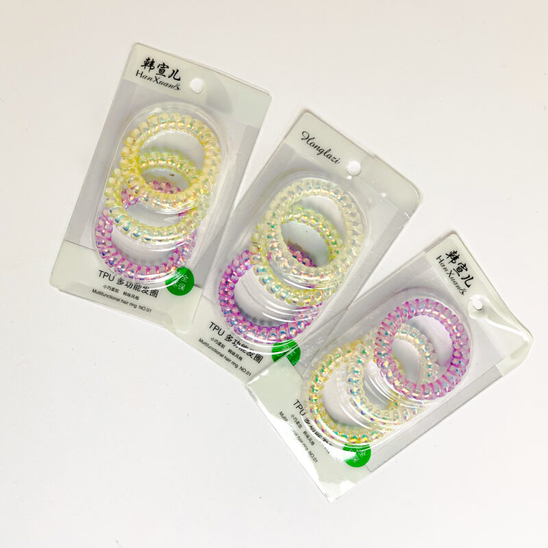 Bộ dây buộc tóc xoắn ốc màu sắc HA85496