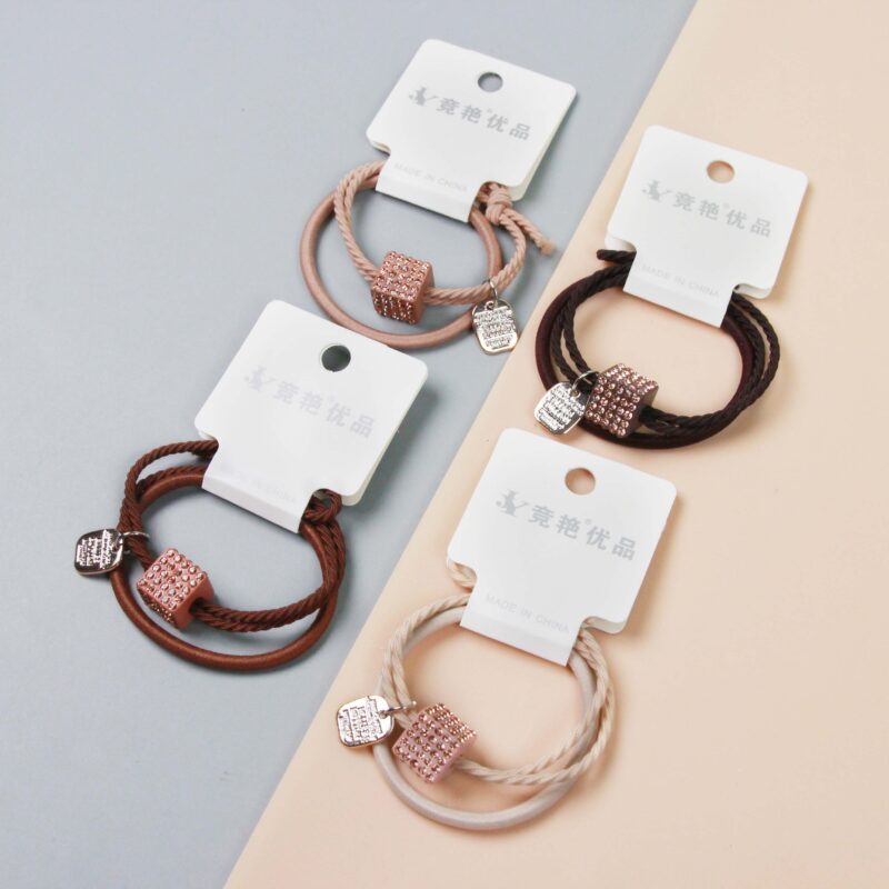 Dây buộc tóc màu trà sữa 2 in 1