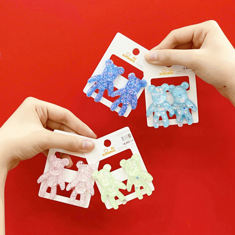 Kẹp tóc gấu đính sequin