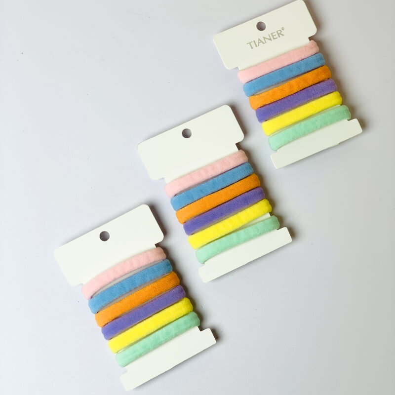 Hộp 6 dây thun cotton nhiều màu sắc