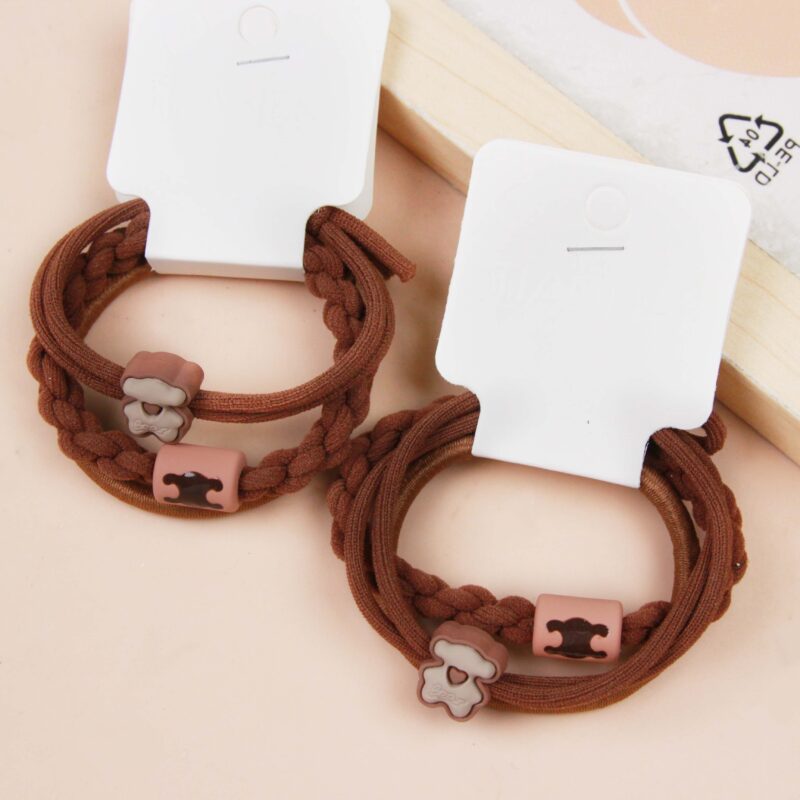 Dây Buộc Tóc màu trà sữa hình gấu nhỏ